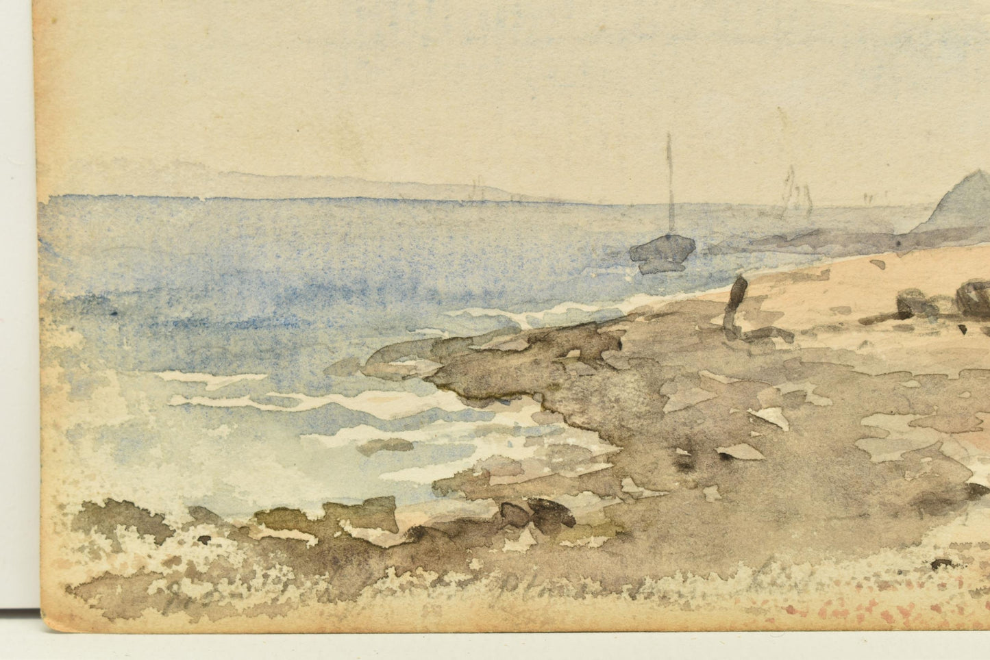 James George Philip, watercolour – 19th century coastal study, Mumbles, Cornwall