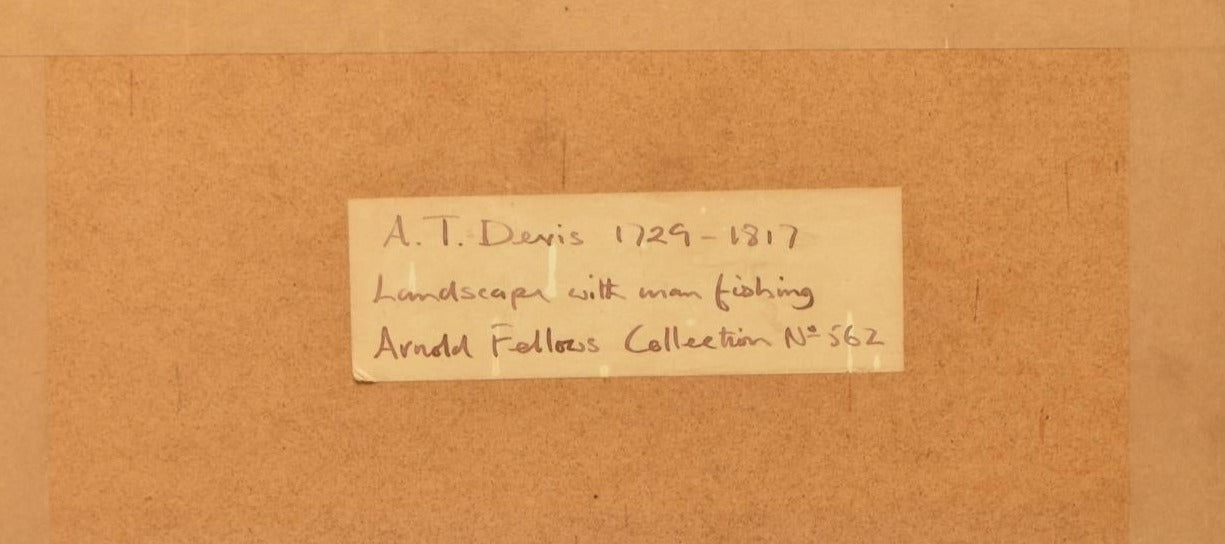 Anthony Thomas Devis (1729-1816) – pen and ink, Man River Fishing