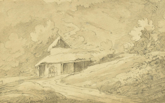Rev William Henry Barnard – farm building beside a lane circa 1827