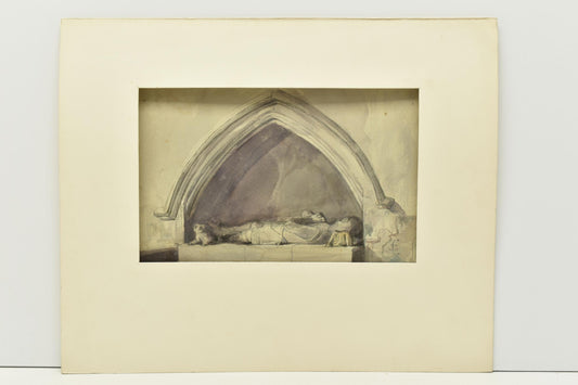 Circle of George Cattermole (1800-1868) – A Study of Tomb of Knight