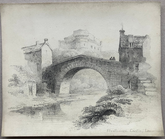Style of Francis Nicholson (1753-1844) Strathaven Castle Scotland, Sketch, English School