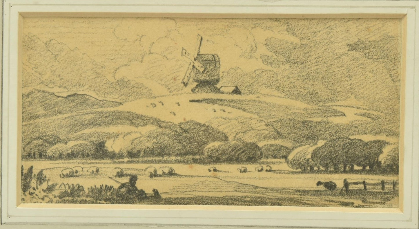 John Varley (1788-1842) – Landscape with Windmill