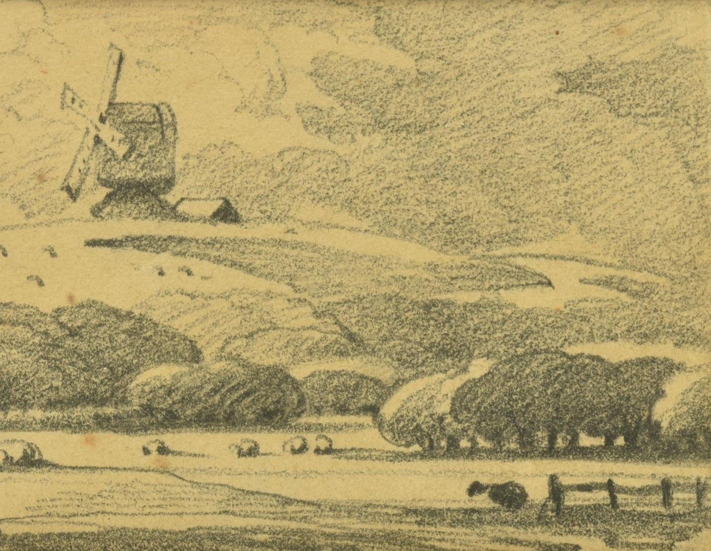 John Varley (1788-1842) – Landscape with Windmill