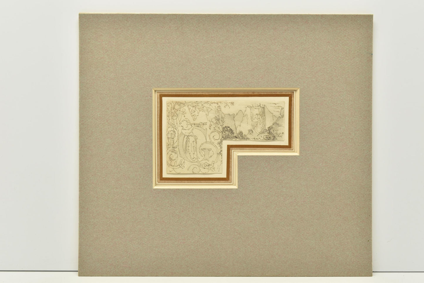 Circle of William Pitts (1790-1840) – RARE: Horn Blowing Nymph/Satyr transformed into letter G