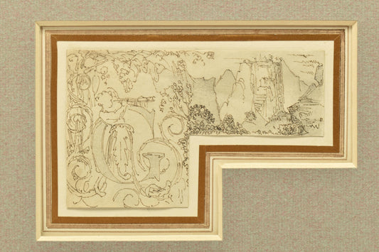 Circle of William Pitts (1790-1840) – RARE: Horn Blowing Nymph/Satyr transformed into letter G