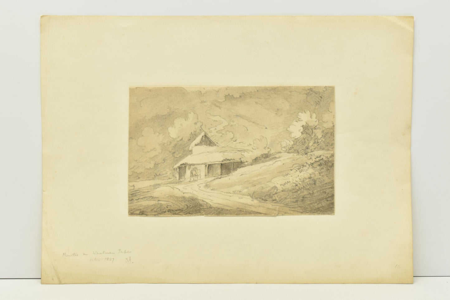 Rev William Henry Barnard – farm building beside a lane circa 1827