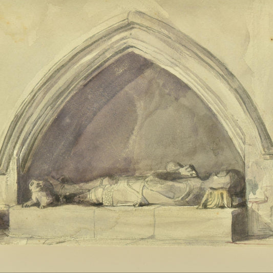 Circle of George Cattermole (1800-1868) – A Study of Tomb of Knight