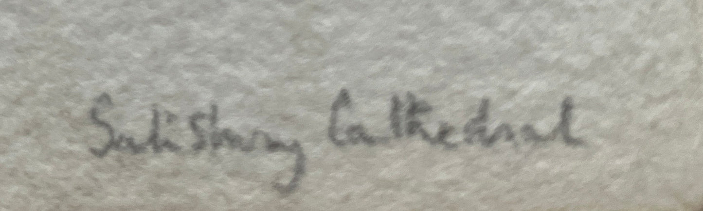 Mystical, Satircal 19th-Century Watercolor: Stonehenge Solstice, Black Sheep & Spiritual Rebellion