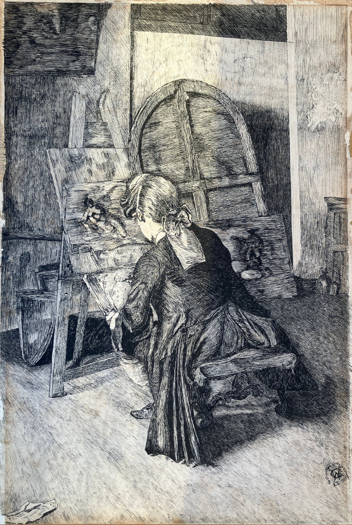 Historic Maritime Sketch – "The Artist", 1906, Commercial Pacific Cable Company, USA to China Cable.