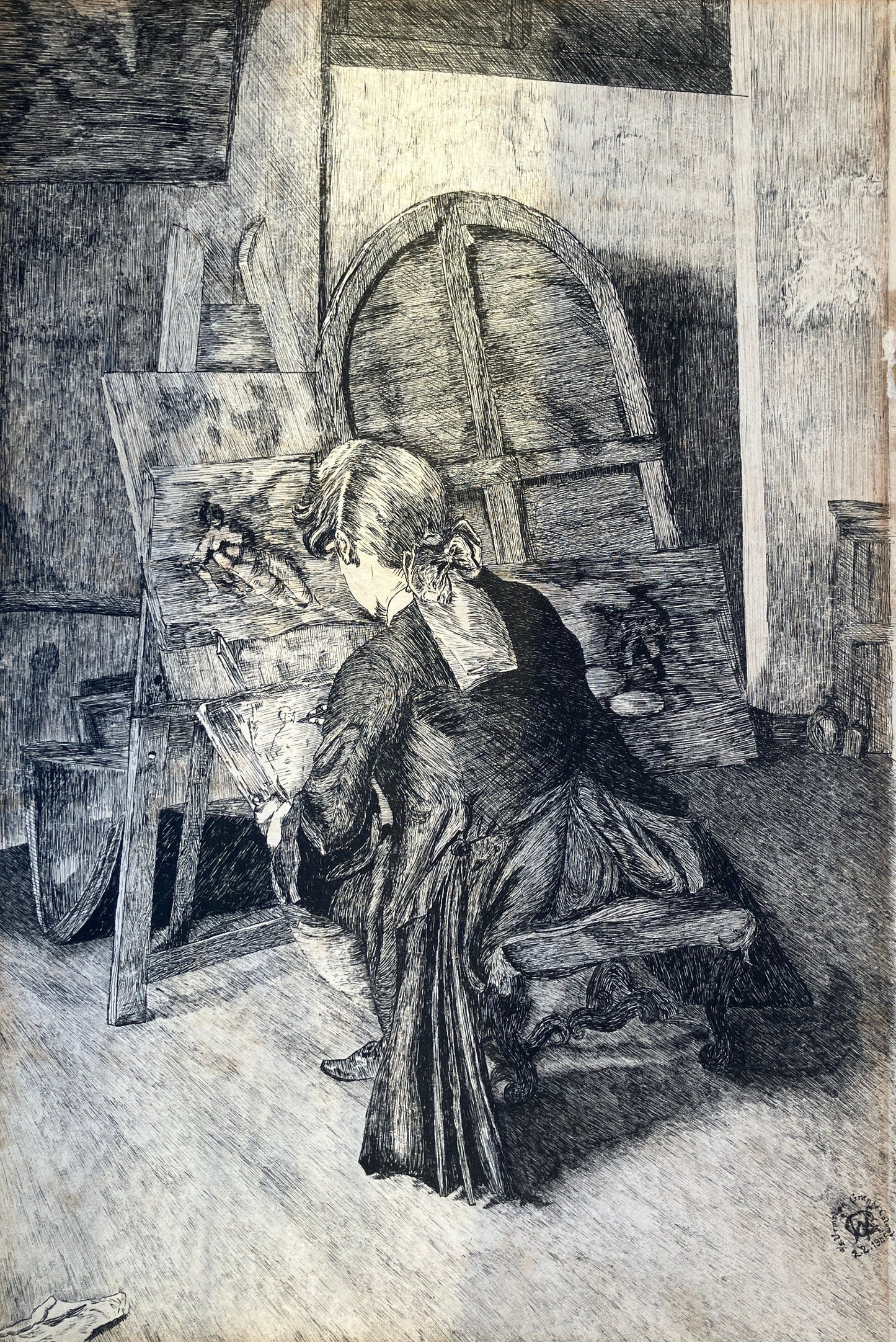 Historic Maritime Sketch – "The Artist", 1906, Commercial Pacific Cable Company, USA to China Cable.