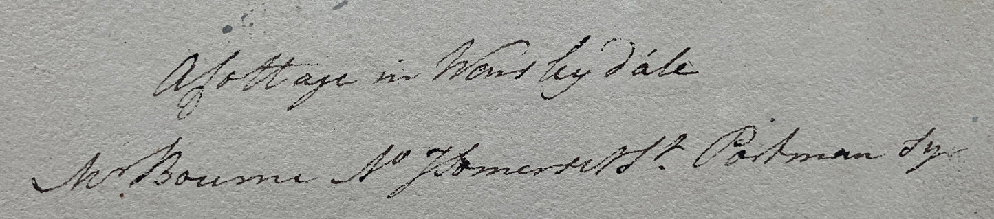 Att. James Bourne, Wensleydale Cottage and Ridges, Yorkshire Dales, Pennines –  c.1800 watercolour